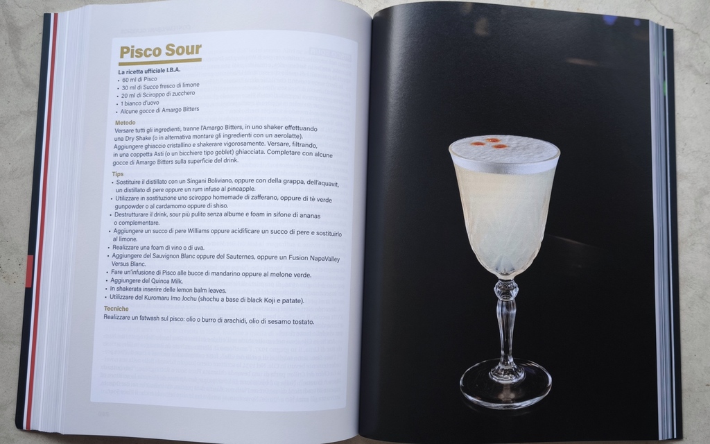 immagine del libro 101 cocktail aperto sul pisco sour
