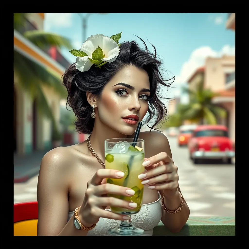 ragazza cubana con mojito