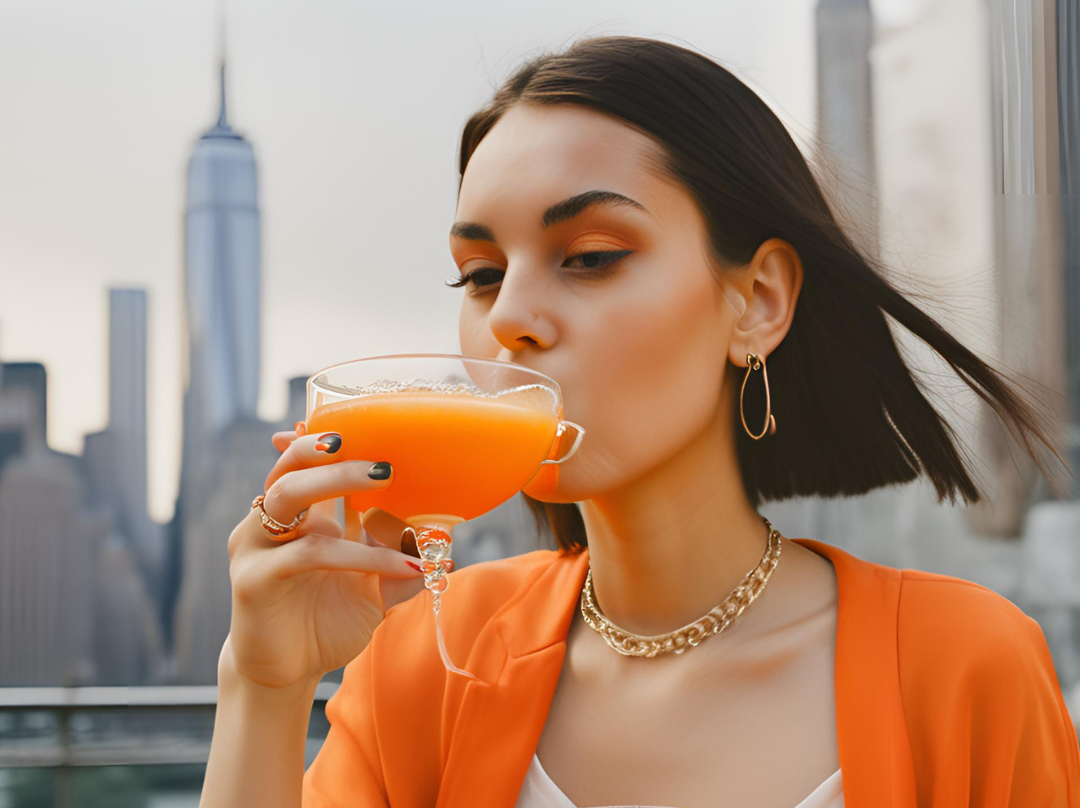 ragazza con cocktail naked & famous