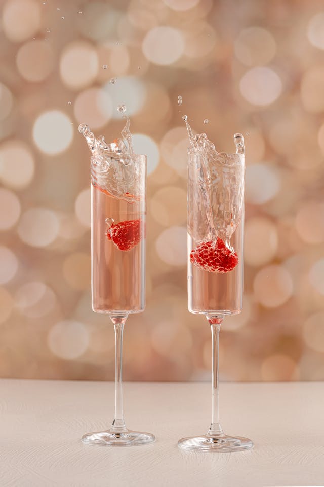 champagne con lamponi, Sparkling cocktail