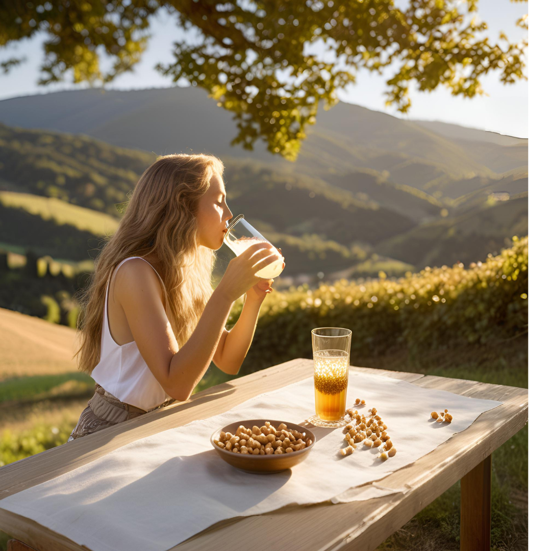 ragazza con cocktail nocciole